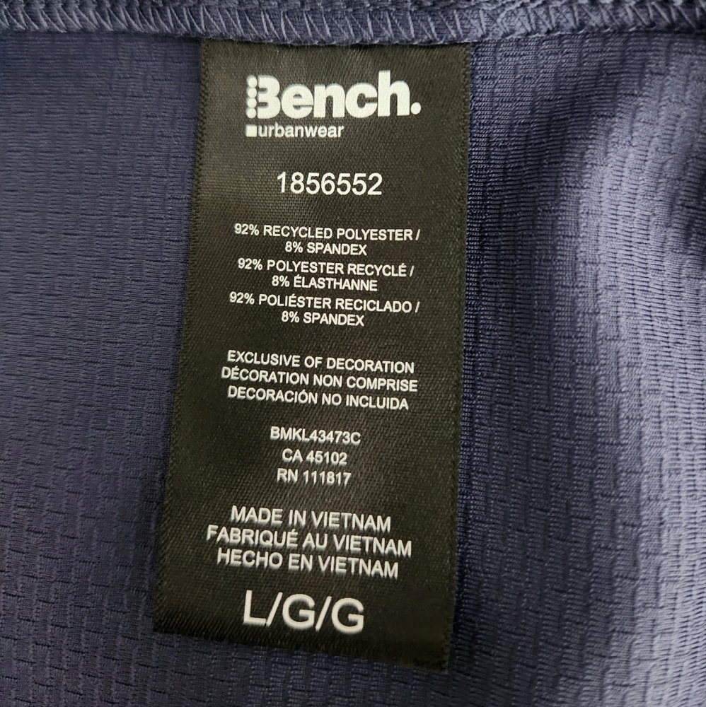 Bench Urbanwear Full-Zip Moisture Wicking Mock Jacket ~BLUE ~LARGE **NEW - Picture 12 of 14